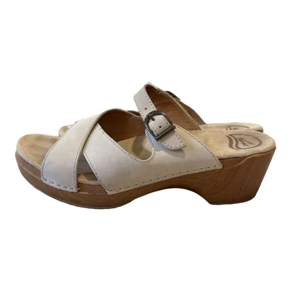 Dansko Sela Beige Classic Wedge Heel Slide Sandals 9802212200 Women‎ Sz 9.5 Boho