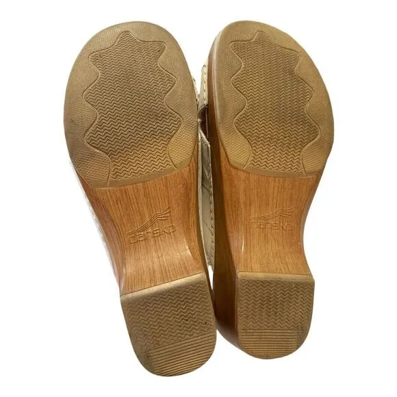Dansko Sela Beige Classic Wedge Heel Slide Sandals 9802212200 Women‎ Sz 9.5 Boho