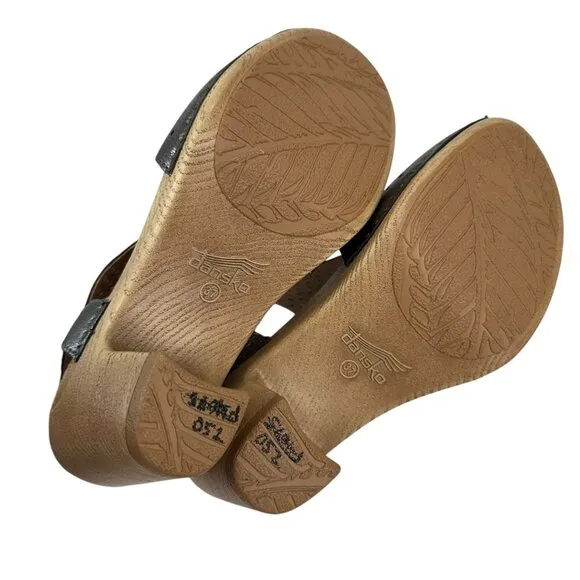 Dansko Teagan Womens Metallic Leather Perforated Open-Toe Sandals Size 37 US 7