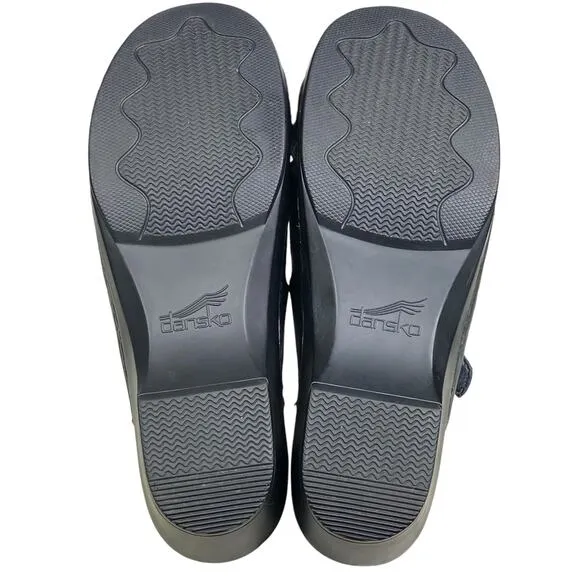 Dansko Women’s Sela Black Cross Strap Slide Sandals Size 40 US 9.5/10