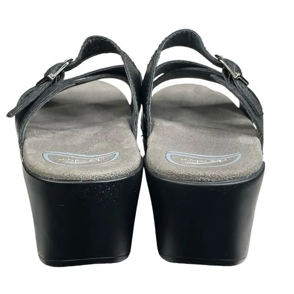 Dansko Women’s Sela Black Cross Strap Slide Sandals Size 40 US 9.5/10