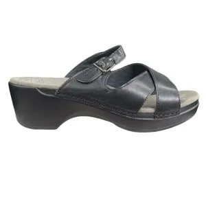 Dansko Women’s Sela Black Cross Strap Slide Sandals Size 40 US 9.5/10