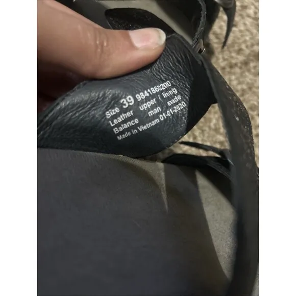 Dansko Women's Sophie Black Leather Double Strap Slide Comfort Sandal Sz 39 US 8