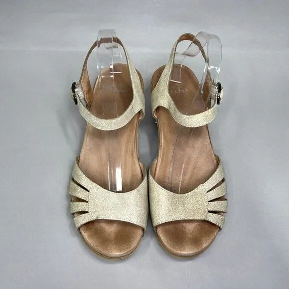 Dansko Women's Size 10.5 Tan Leahter Platform Sandals