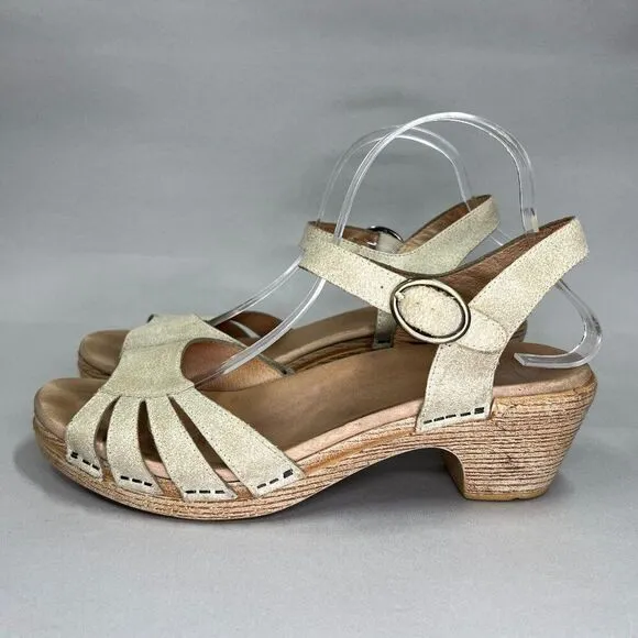 Dansko Women's Size 10.5 Tan Leahter Platform Sandals