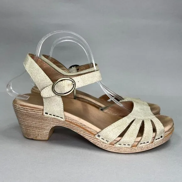 Dansko Women's Size 10.5 Tan Leahter Platform Sandals