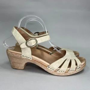 Dansko Women's Size 10.5 Tan Leahter Platform Sandals