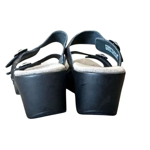 DANSKO Sophie Leather Sandals Black/Bronze Size 40 US Size 9.5-10