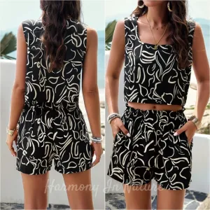 Delilah Tank and Shorts Set - Black