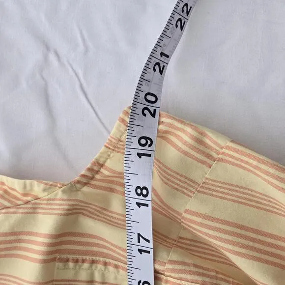 Derek Lam Striped Button-Up Collared Tank Dress Cotton Yellow Orange Size 46