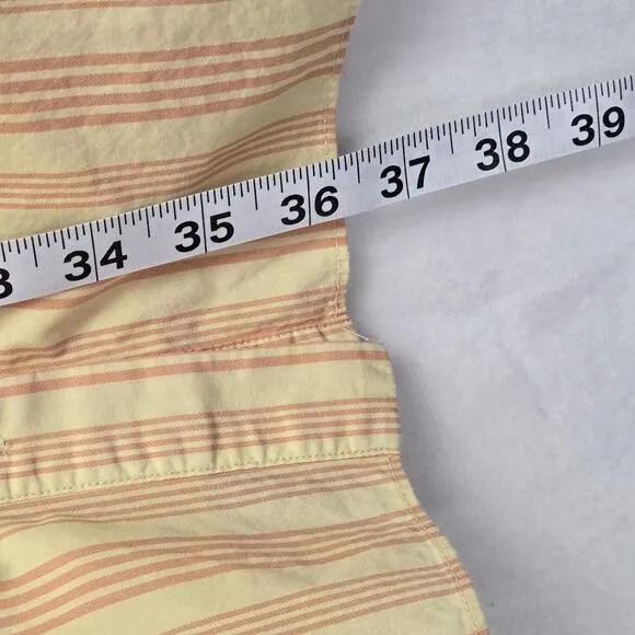 Derek Lam Striped Button-Up Collared Tank Dress Cotton Yellow Orange Size 46