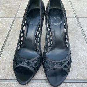 Dior Iridescent Black Heels Sandals
