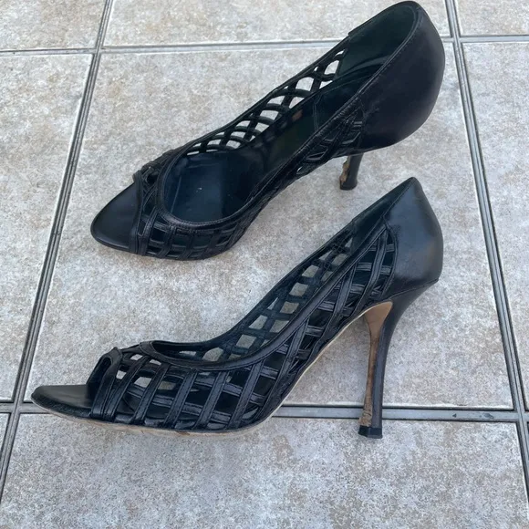 Dior Iridescent Black Heels Sandals