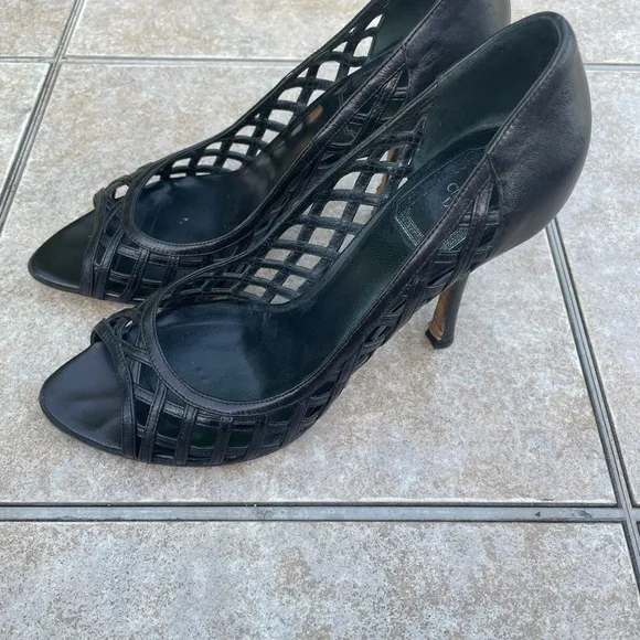 Dior Iridescent Black Heels Sandals