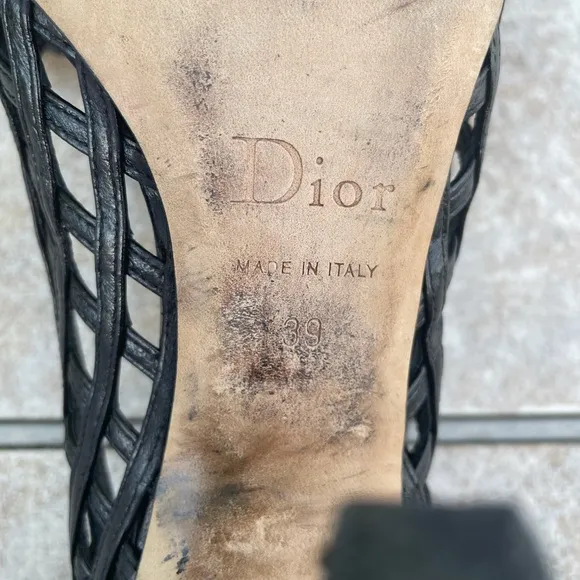 Dior Iridescent Black Heels Sandals