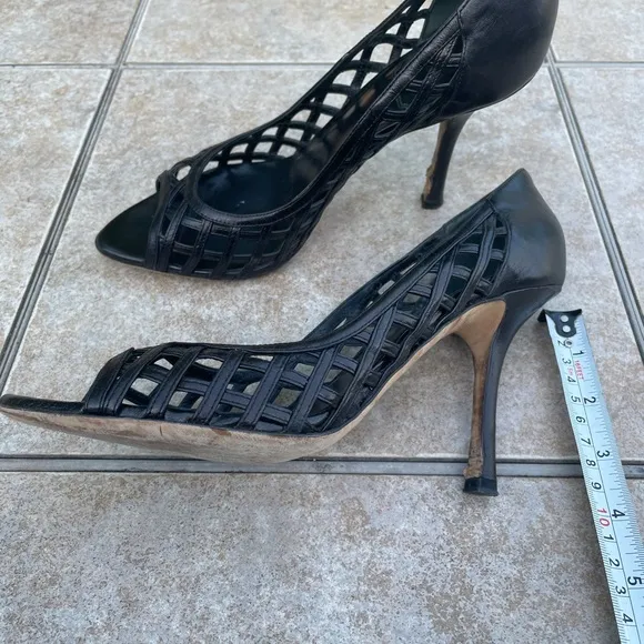 Dior Iridescent Black Heels Sandals