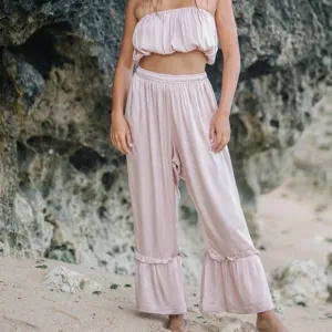 Discontinued Set: MYRAH penaloza Donna tube top and pants silk satin