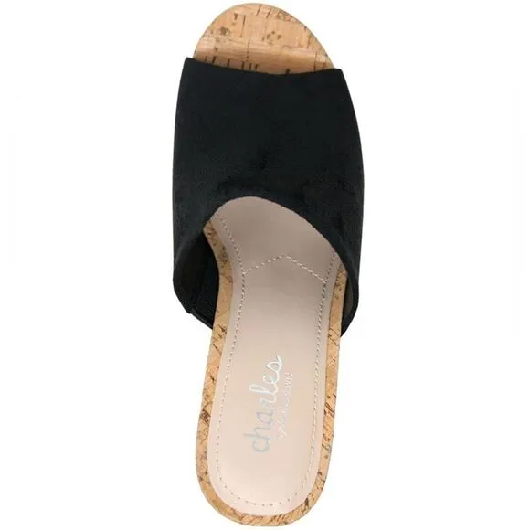 DITZY CHARLES BY CHARLES DAVID Microsuede Wedge Sandals Size 8.5 New in box