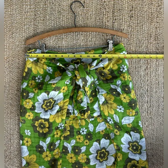 Dodo BAR OR MOSA FLORAL-PRINT TIE-FRONT COTTON-VOILE MINI SKIRT IN‎ GREEN SZ S