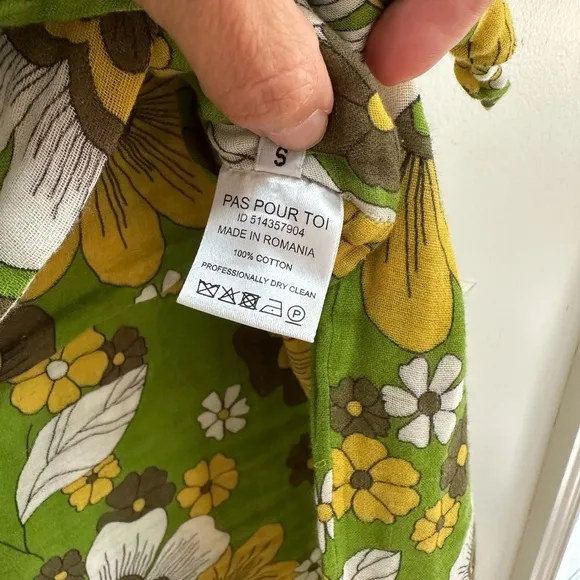 Dodo BAR OR MOSA FLORAL-PRINT TIE-FRONT COTTON-VOILE MINI SKIRT IN‎ GREEN SZ S