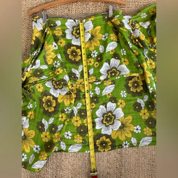 Dodo BAR OR MOSA FLORAL-PRINT TIE-FRONT COTTON-VOILE MINI SKIRT IN‎ GREEN SZ S