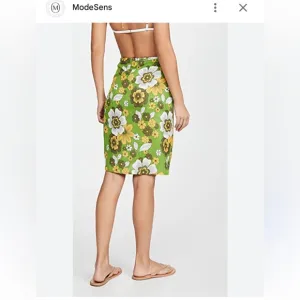 Dodo BAR OR MOSA FLORAL-PRINT TIE-FRONT COTTON-VOILE MINI SKIRT IN‎ GREEN SZ S