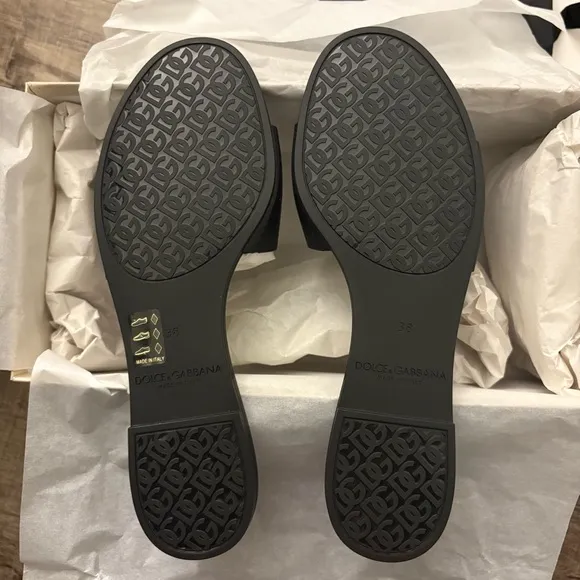 Dolce &amp; Gabbana Black Slide Sandals