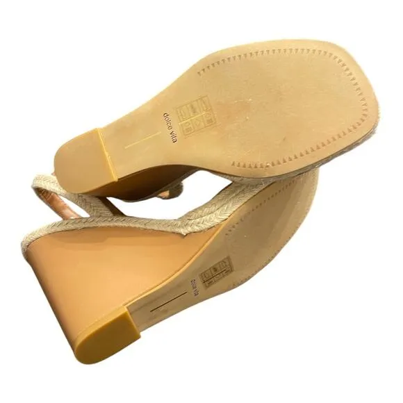 Dolce Vita Aurora Ankle Strap Espadrille Wedge Sandals Cedar Embossed Stella 9.5