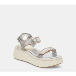 Dolce Vita DEBRA SANDALS SILVER DISTRESSED LEATHER, sz 10