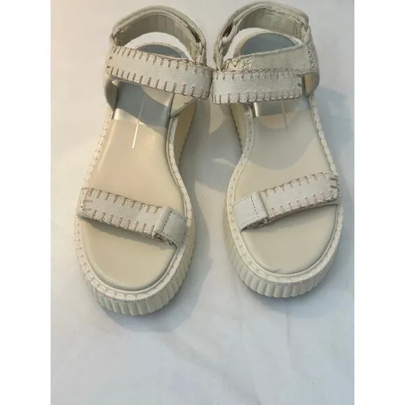 Dolce Vita Debra Suede Platform Banded Sandals Size 9 Ivory.  NWT