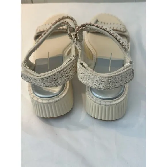Dolce Vita Debra Suede Platform Banded Sandals Size 9 Ivory.  NWT