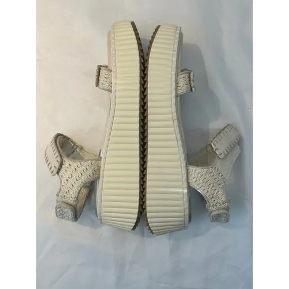 Dolce Vita Debra Suede Platform Banded Sandals Size 9 Ivory.  NWT