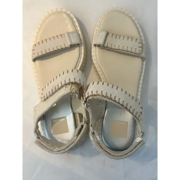 Dolce Vita Debra Suede Platform Banded Sandals Size 9 Ivory.  NWT