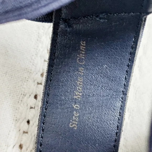 Dolce Vita Espadrille Platform Sandals Shoes Elastic Ankle Straps Navy 6 NEW