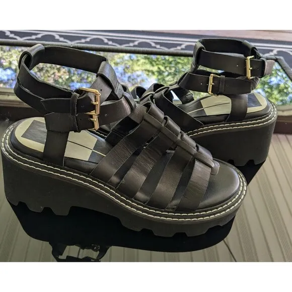 Dolce Vita Gladiator Sandals Women's Sz 8.5 Galore Black Leather Goth Core 80s
