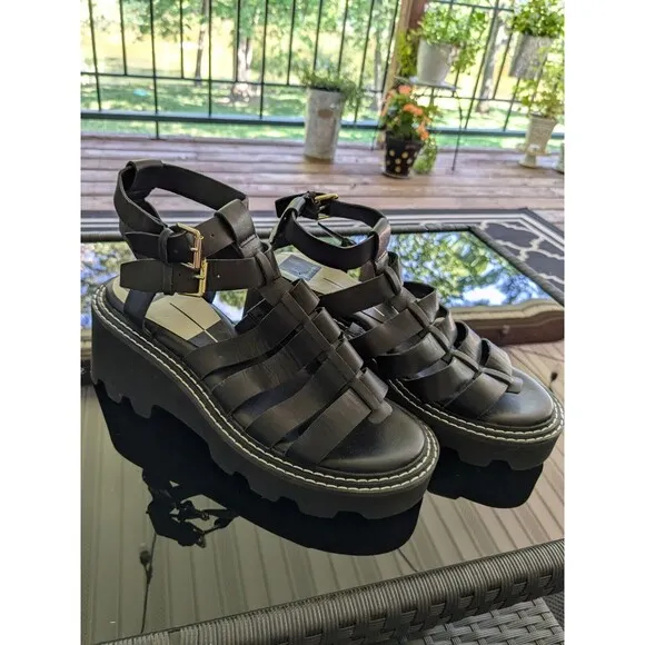 Dolce Vita Gladiator Sandals Women's Sz 8.5 Galore Black Leather Goth Core 80s