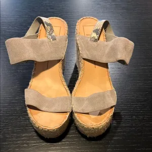 Dolce Vita Grey &amp; Snake Skin Platform Sandals size 8.5