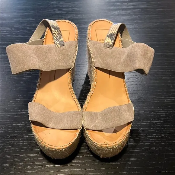 Dolce Vita Grey &amp; Snake Skin Platform Sandals size 8.5