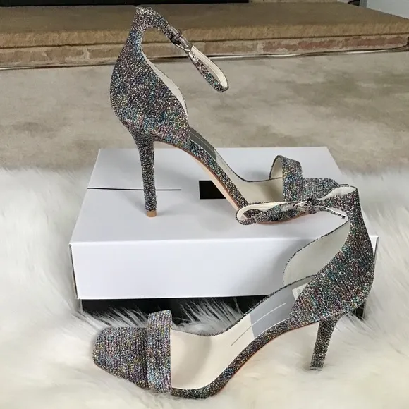 DOLCE VITA Metallic Glitter Ankle Strap Sandals