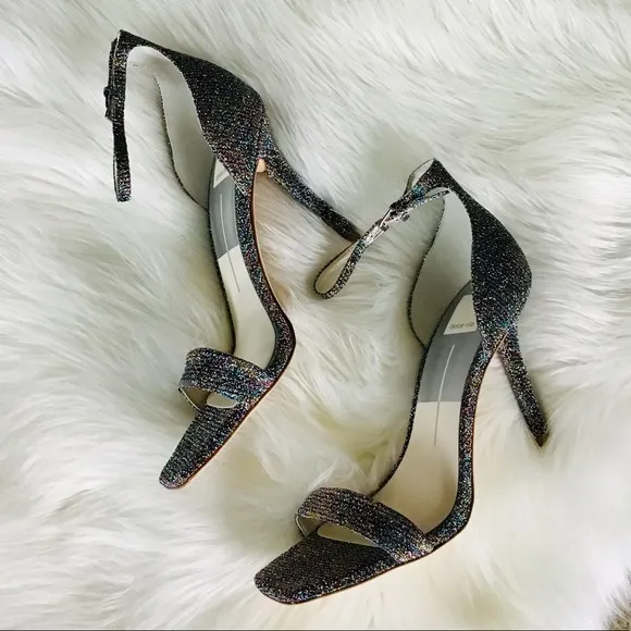 DOLCE VITA Metallic Glitter Ankle Strap Sandals