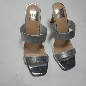 Dolce Vita Silver Shimmer Metallic Heels Sandal Size 8.5M