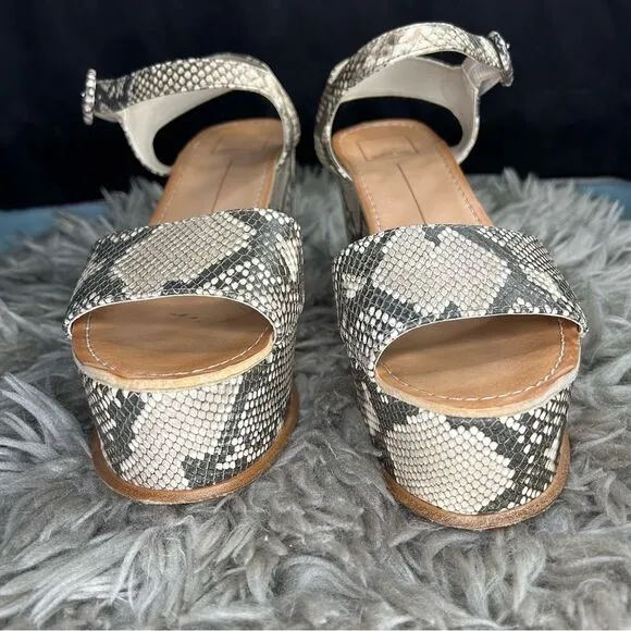 Dolce Vita snake print platform wedge sandals women’s shoe size 9