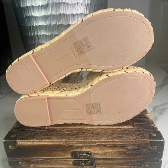 Dolce Vita Tiago Wedge Sandals in Light Natural Raffia