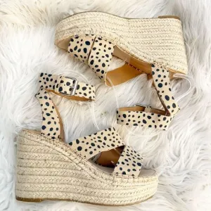 Dolce Vita DV | Shayla Cheetah Espadrille Platform Wedge Sandals | Size 7.5