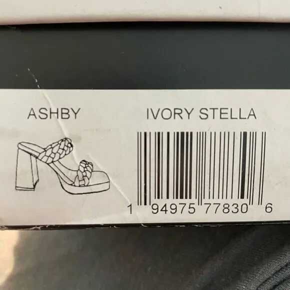 Dolce Vita Paily Heel Sandals Ivory Stella Vegan Padded Braided Chunky 8.5