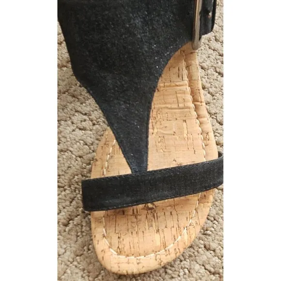 Donald J Pliner Doni T- Strap Wedge Slide on Sandals size 7 M NEW
