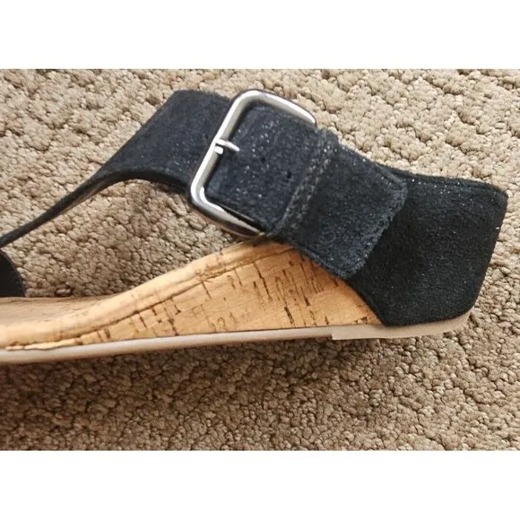 Donald J Pliner Doni T- Strap Wedge Slide on Sandals size 7 M NEW