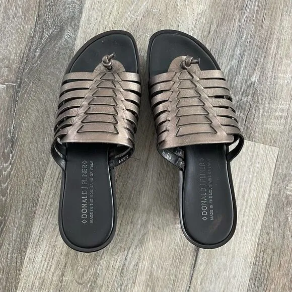 Donald J. Pliner Lea Bronze Platform Sandals - Size: 9.5
