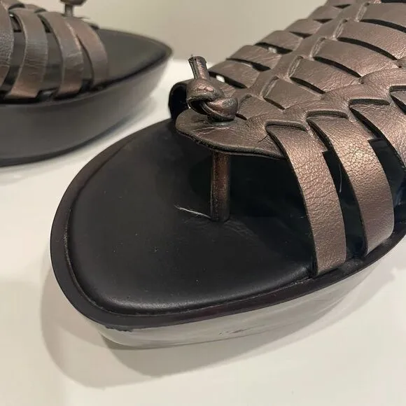 Donald J. Pliner Lea Bronze Platform Sandals - Size: 9.5