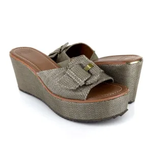 Donald J. Pliner Women's Ivor Raffia Platform Wedge Sandals Tan/Bronze Size 7.5